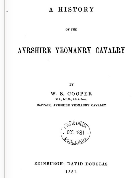 A history of the Ayrshire yeomanry cavalry